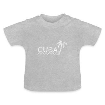 Cuba - T-shirt bio col rond Bébé - gris chiné - Devant