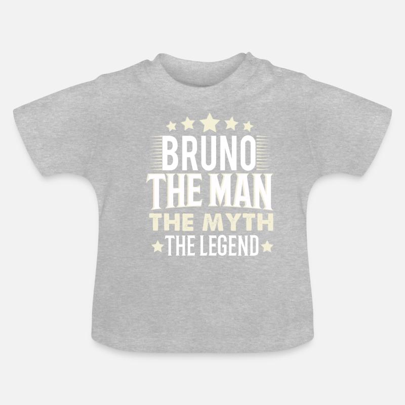 Bruno - T-shirt bio col rond Bébé - gris chiné