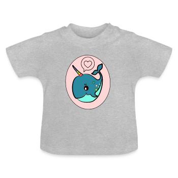 Les baleines sont excellentes - les baleines - T-shirt bio col rond Bébé - gris chiné - Devant