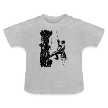 Arboriste grimpeur sur chêne (monochrome) - T-shirt bio col rond Bébé - gris chiné - Devant
