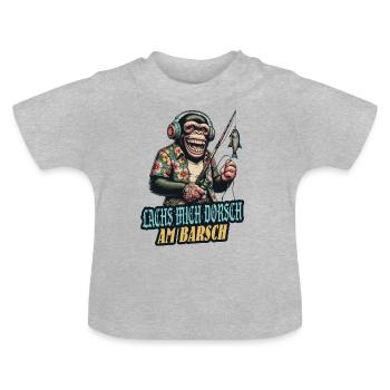 Salmon Me Cod Perch Fishing Saying Funny - Baby Organic T-Shirt with Round Neck - heather grey - Front