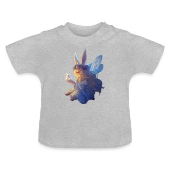 Fairy Bunny - Baby Bio-T-Shirt mit Rundhals - Grau meliert - Vorne