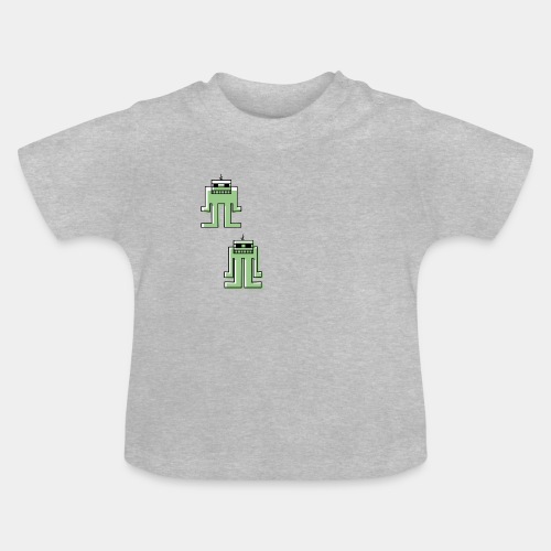 robots in green - Baby Organic T-Shirt with Round Neck