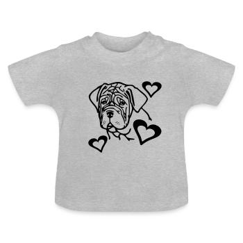mastinopuppy002 - T-shirt bio col rond Bébé - gris chiné - Devant