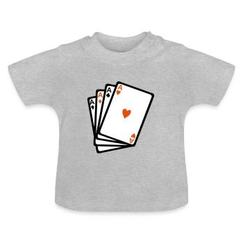 Kartenspiele Poker als Platz - Baby Bio-T-Shirt mit Rundhals - Grau meliert - Vorne