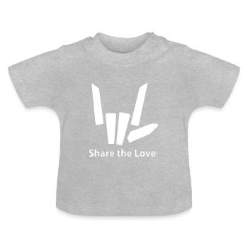 share the love handzeichen cool lustig shape - Baby Bio-T-Shirt mit Rundhals - Grau meliert - Vorne
