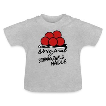 Schwarzwald Mädle Heimat Bollenhut Kuckuck - Baby Bio-T-Shirt mit Rundhals - Grau meliert - Vorne