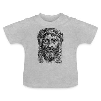 Jésus - T-shirt bio col rond Bébé - gris chiné - Devant