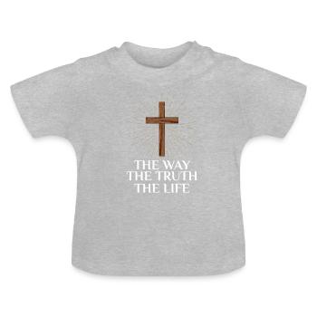 Jésus vit la vérité - T-shirt bio col rond Bébé - gris chiné - Devant