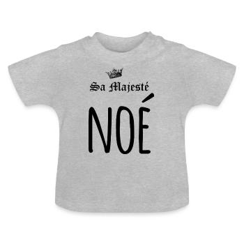 Sa majesté Noé - T-shirt bio col rond Bébé - gris chiné - Devant