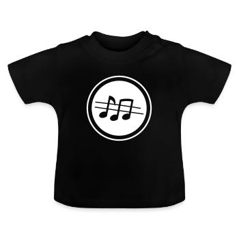 Music sheet music - Baby Organic T-Shirt with Round Neck - black - Front