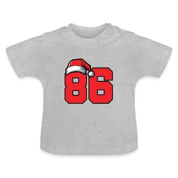 86 Number Christmas - Baby Organic T-Shirt with Round Neck - heather grey - Front