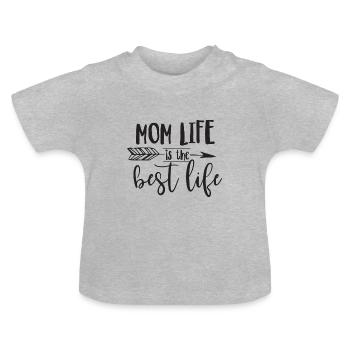 mummy - Baby Organic T-Shirt with Round Neck - heather grey - Front