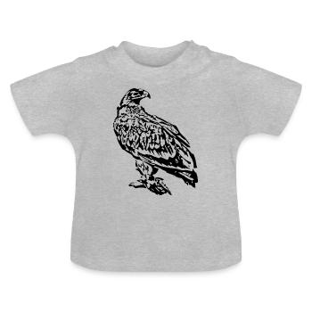Wanderfalke, Raubvogel - Baby Bio-T-Shirt mit Rundhals - Grau meliert - Vorne