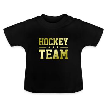 Hockey Team - Baby Organic T-Shirt with Round Neck - black - Front