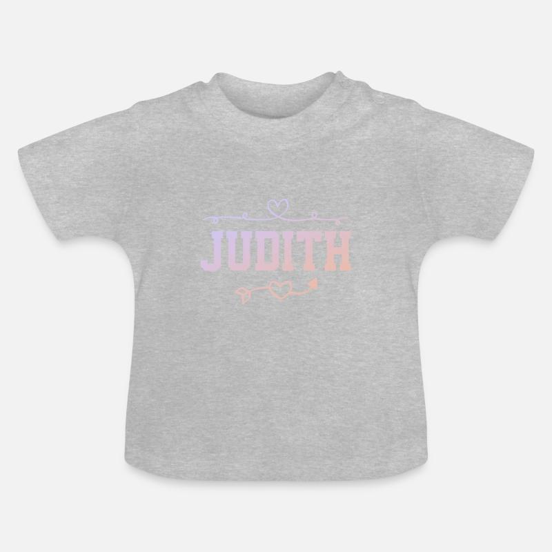 Judith - T-shirt bio col rond Bébé - gris chiné