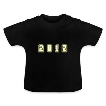 2012 Year Number - Baby Organic T-Shirt with Round Neck - black - Front