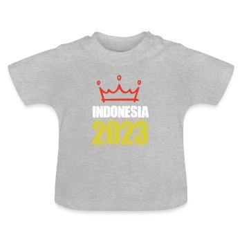 Indonesia 2023 - Baby Bio-T-Shirt mit Rundhals - Grau meliert - Vorne