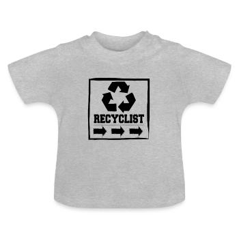 Recyclist Eco Environmental - Baby Organic T-Shirt with Round Neck - heather grey - Front