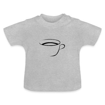 Cup - Baby Organic T-Shirt with Round Neck - heather grey - Front
