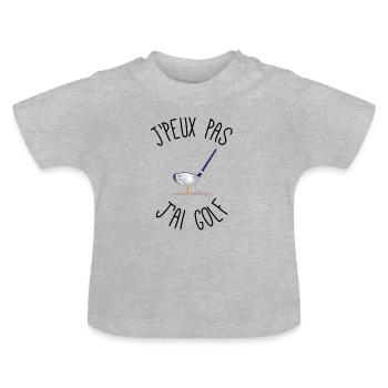 I can not I have golf - Baby Organic T-Shirt with Round Neck - heather grey - Front