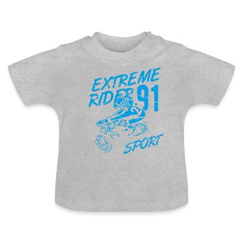 Extreme Rider 91 - Baby Organic T-Shirt with Round Neck - heather grey - Front