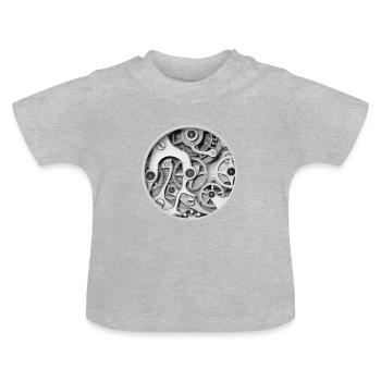 Clock - Clockwork Clockwork Horloge Mécanique Orange - T-shirt bio col rond Bébé - gris chiné - Devant