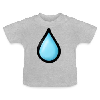 Wassertropfen - Baby Bio-T-Shirt mit Rundhals - Grau meliert - Vorne