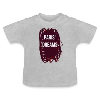 Pariser Träume - Baby Bio-T-Shirt mit Rundhals - Grau meliert - Vorne