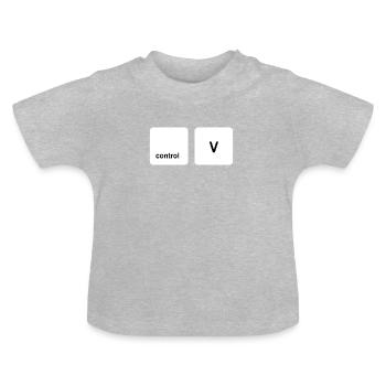 CopyPasteWhite - Baby Bio-T-Shirt mit Rundhals - Grau meliert - Vorne