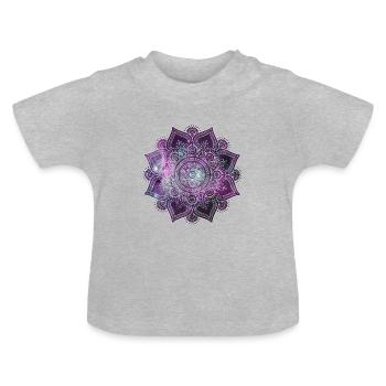Mandala - T-shirt bio col rond Bébé - gris chiné - Devant