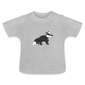 Stinktier - Baby Bio-T-Shirt mit Rundhals - Grau meliert - Vorne