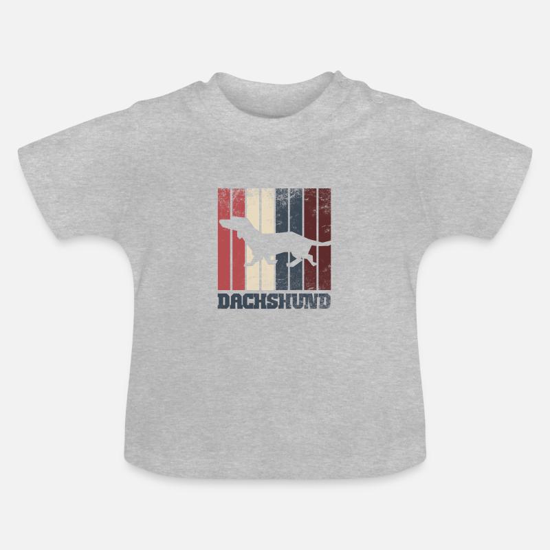 teckel - T-shirt bio col rond Bébé - gris chiné