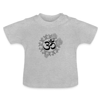 OM-Mandala - Baby Bio-T-Shirt mit Rundhals - Grau meliert - Vorne