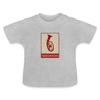 corne de ténor. Corne de baryton. - T-shirt bio col rond Bébé - gris chiné - Devant
