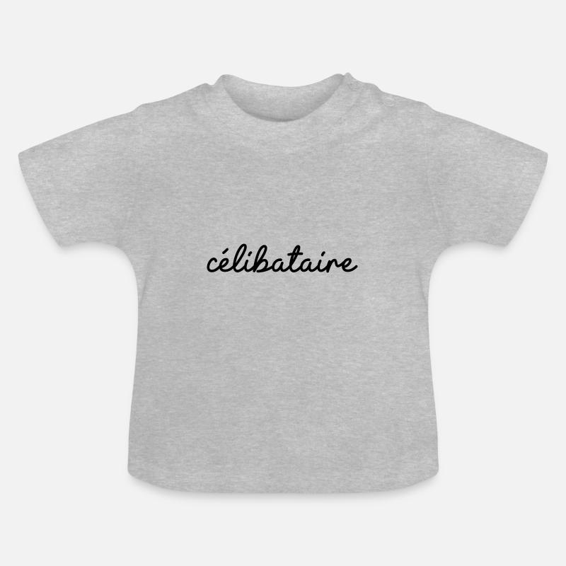 Célibataire - T-shirt bio col rond Bébé - gris chiné