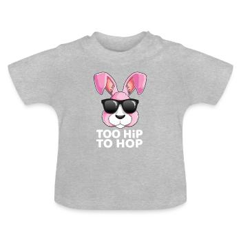 Lapin de Pâques lapin lapin Dents de lapin Pâques - T-shirt bio col rond Bébé - gris chiné - Devant