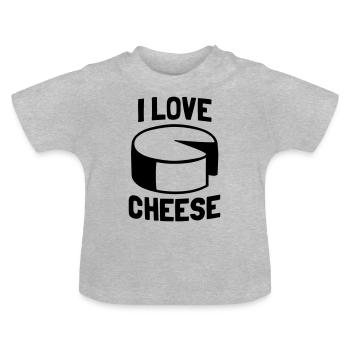 Cheese - Baby Organic T-Shirt with Round Neck - heather grey - Front