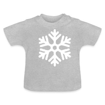 snowflake - Baby Organic T-Shirt with Round Neck - heather grey - Front