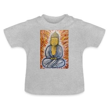 Buddha - Baby Bio-T-Shirt mit Rundhals - Grau meliert - Vorne