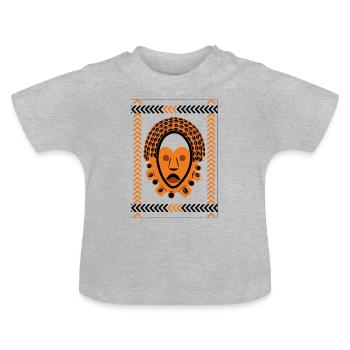 TALISMAN Masque Djazz, T-shirt Fun - T-shirt bio col rond Bébé - gris chiné - Devant