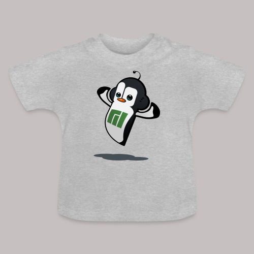 Manjaro Mascot strong left - Baby Organic T-Shirt with Round Neck