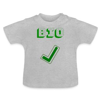 Bio - Baby Bio-T-Shirt mit Rundhals - Grau meliert - Vorne