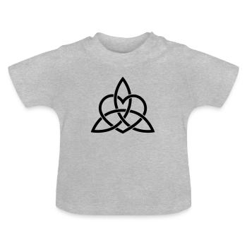 Celtic Heart Triquetra Trinity God Christ Spirit - Baby Organic T-Shirt with Round Neck - heather grey - Front