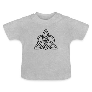 Triquetra coeur noeud celtique triangle amoureux - T-shirt bio col rond Bébé - gris chiné - Devant