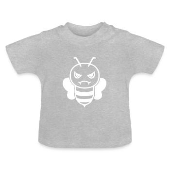 Abeille Guêpe bourdon visage animal Drôle Drôle - T-shirt bio col rond Bébé - gris chiné - Devant