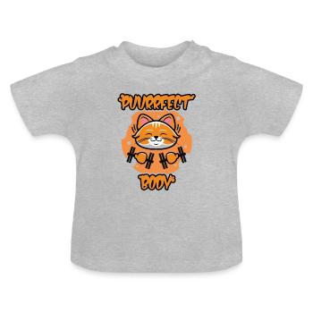 Corps Puurrfect - T-shirt bio col rond Bébé - gris chiné - Devant