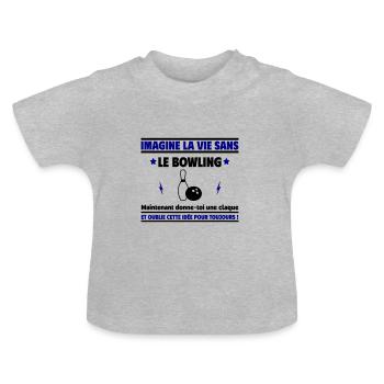 Imagine sans bowling - T-shirt bio col rond Bébé - gris chiné - Devant