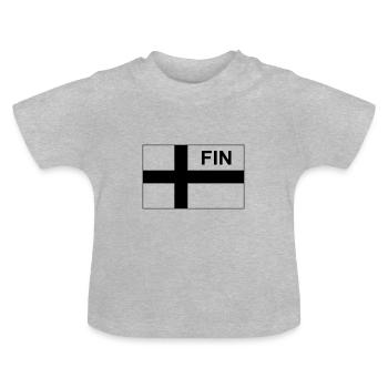 Drapeau Tactique Finlandais FINLANDE - Soumi - FIN - T-shirt bio col rond Bébé - gris chiné - Devant