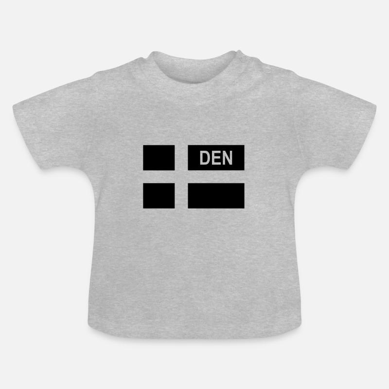 Drapeau tactique danois Danemark - Danemark - DEN - T-shirt bio col rond Bébé - gris chiné